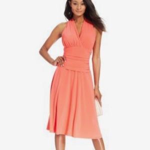 Nine West Ruched Halter Dress